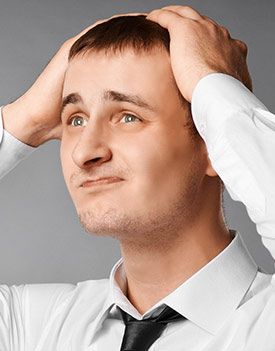 guy holding his head